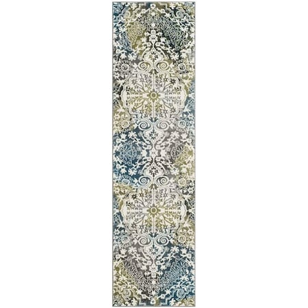 Safavieh Watercolor Power Loomed Accent Area Rug Ivory & Peacock Blue - 2 ft.-3 in. x 4 ft. WTC669B-24